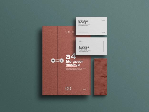 موکاپ رایگان دفترچه یاداشت و کارت ویزیت